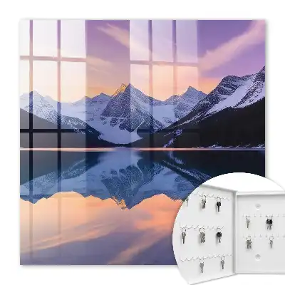 Wall mounted key cabinet Mountain world time