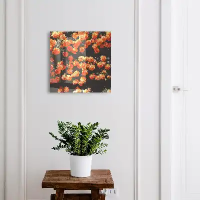 Wall mounted key cabinet Blooming abundance in the dark background