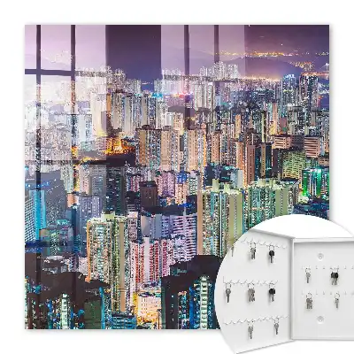 Key box for home City night of skyscraper lights