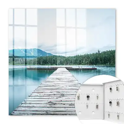 Decorative key box Lake of peace surrounded by mountains