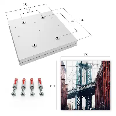 Decorative key box City brick bridge with buildings