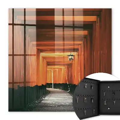 Wall mounted key cabinet Yellow gates deep effect