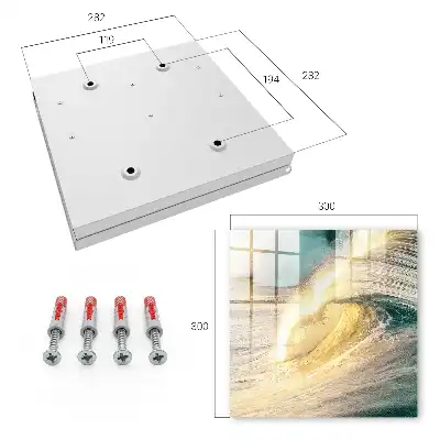 Wall mounted key box Sea wave ocean sun
