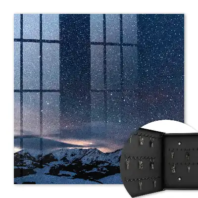 Decorative key box Mountain night with a starry sky