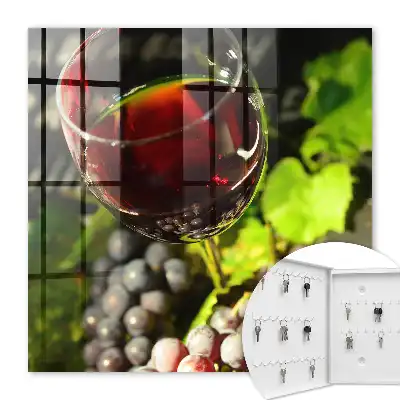 Wall mounted key box Grapes and red wine