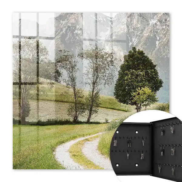 Wall mounted key box Mountain landscape of natural peace