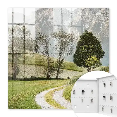 Wall mounted key box Mountain landscape of natural peace