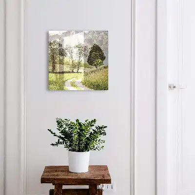 Wall mounted key box Mountain landscape of natural peace