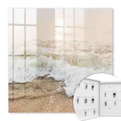 Key cabinet Sea wave with sun rays