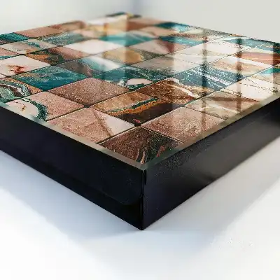 Decorative key box Tonal mosaic turquoise patterns