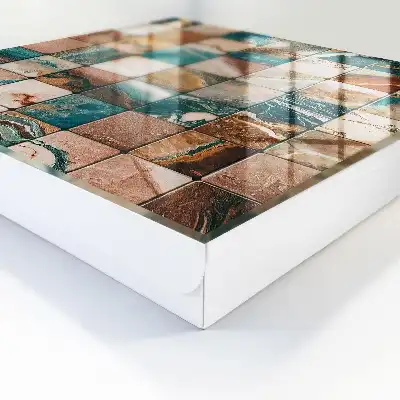 Decorative key box Tonal mosaic turquoise patterns