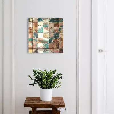 Decorative key box Tonal mosaic turquoise patterns