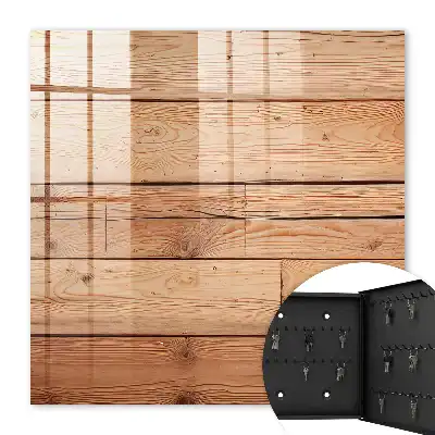 Decorative key box Wooden boards in a warm shade