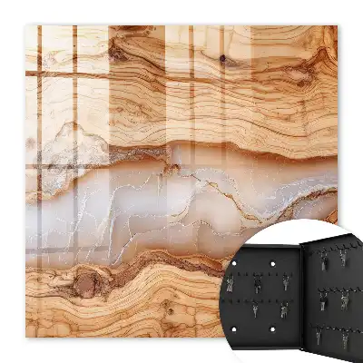 Key cabinet Wooden pattern with white veins