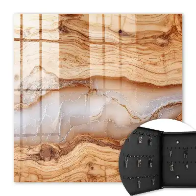 Key cabinet Wooden pattern with white veins