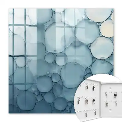 Key cabinet Blue bubbles in shades