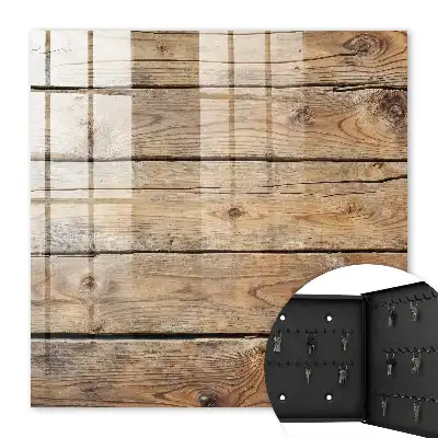 Wall mounted key box Wooden planks grain coziness