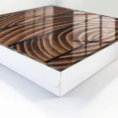 Key cabinet Wooden waves in warm shades
