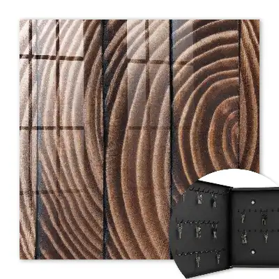 Key cabinet Wooden waves in warm shades