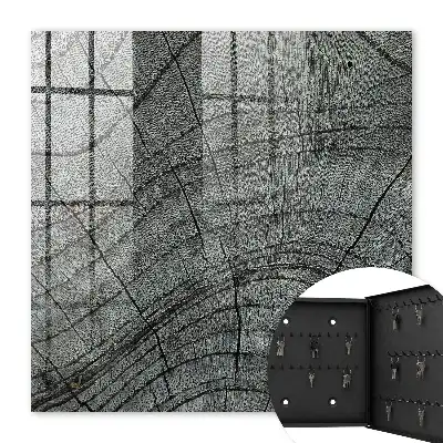 Key box for home Tree rings in shades of gray
