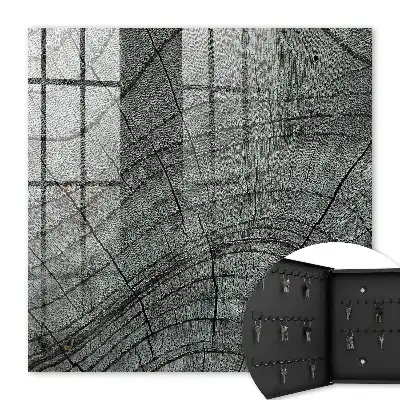 Key box for home Tree rings in shades of gray