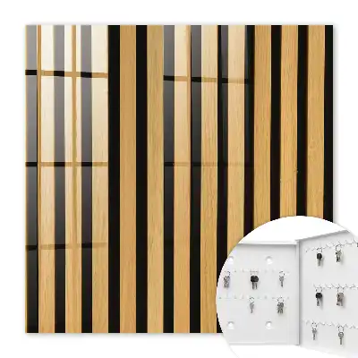 Wall mounted key cabinet Wooden structure elegance simplicity