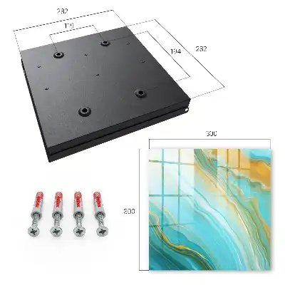 Wall mounted key box Colorful waves with yellow accents