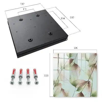 Wall mounted key cabinet Leaves of nature green brown