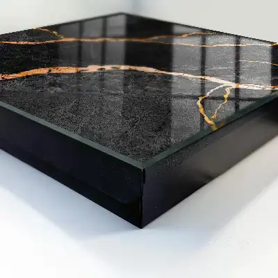 Wall mounted key box A black and orange stone full of elegance