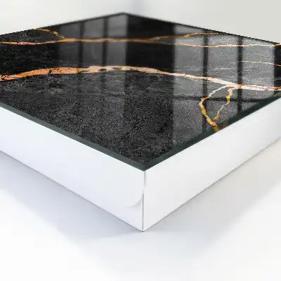 Wall mounted key box A black and orange stone full of elegance