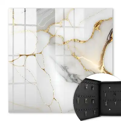 Key box for home White background with - marble elegance