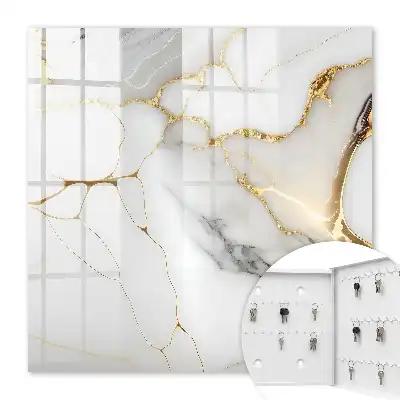 Key box for home White background with - marble elegance