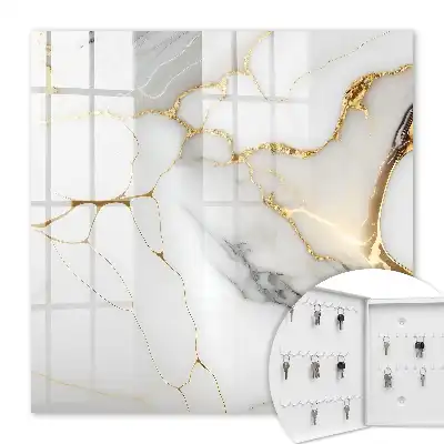 Key box for home White background with - marble elegance