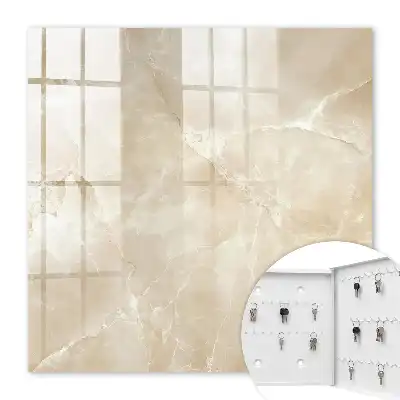Decorative key box Beige marble patterns