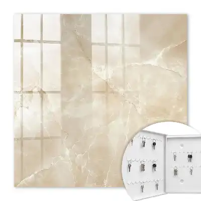 Decorative key box Beige marble patterns