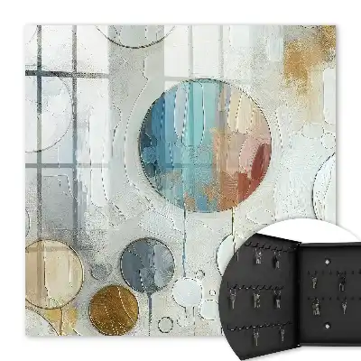 Wall mounted key box A circular composition in pastel colors