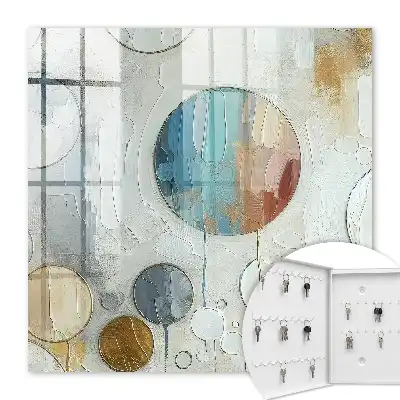 Wall mounted key box A circular composition in pastel colors