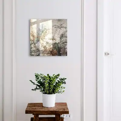 Wall mounted key cabinet Flowers in muted natural colors