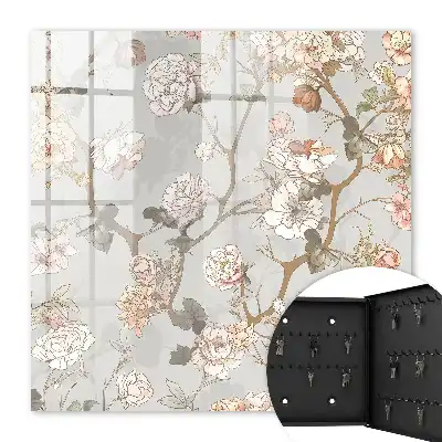 Key box for home Flower branches in the light background
