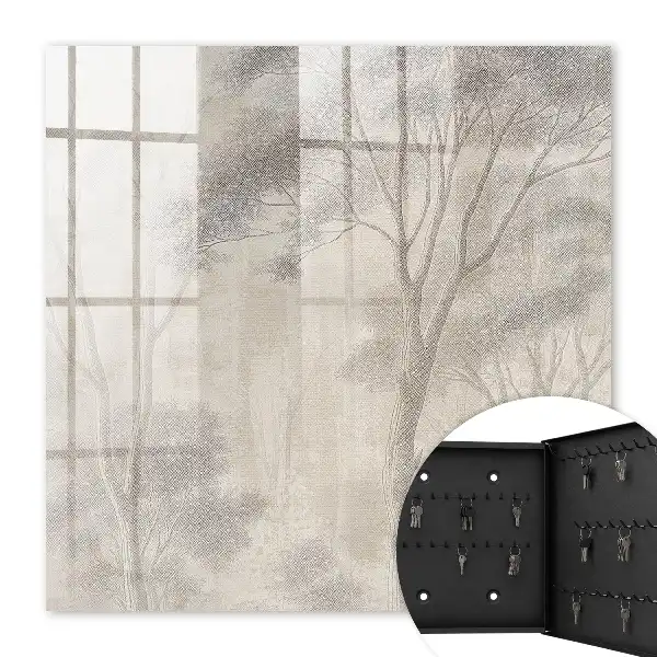 Wall mounted key cabinet Forest etherealness in delicate shades