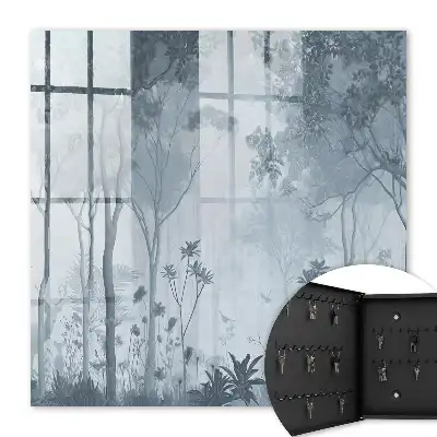 Wall mounted key box Misty forest in the haze of harmony