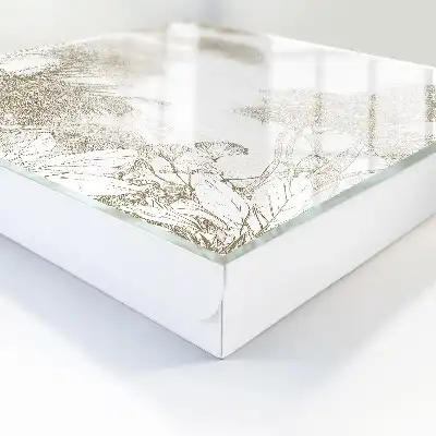 Wall mounted key cabinet Tropical pattern in natural shades