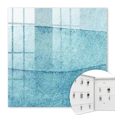 Wall mounted key box Blue textures in shades