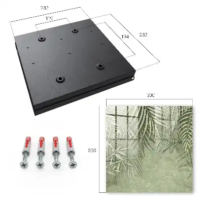 Wall mounted key cabinet Subtle tropical pattern in the background