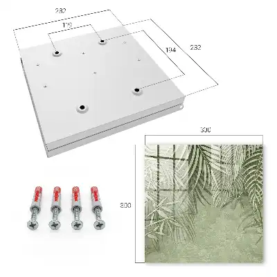 Wall mounted key cabinet Subtle tropical pattern in the background