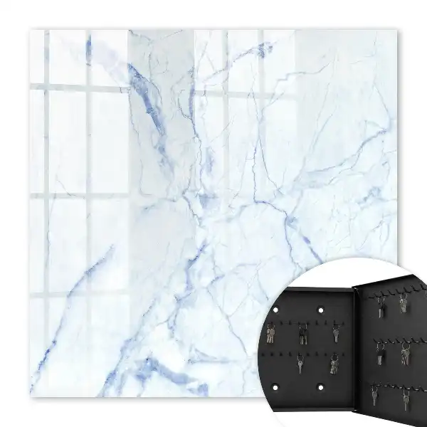 Wall mounted key cabinet Marbled pattern in shades of blue