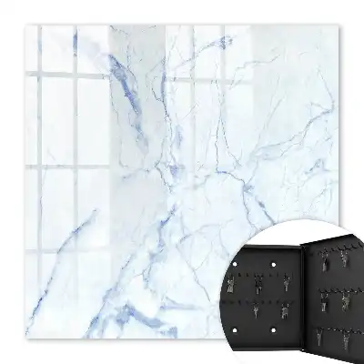 Wall mounted key cabinet Marbled pattern in shades of blue