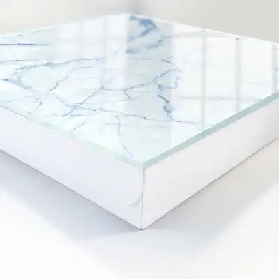 Wall mounted key cabinet Marbled pattern in shades of blue