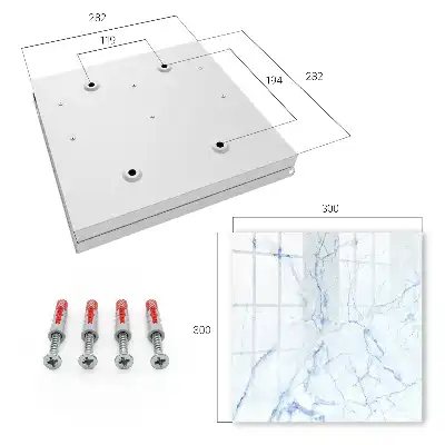 Wall mounted key cabinet Marbled pattern in shades of blue