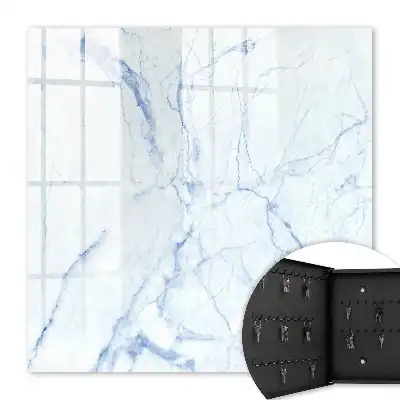 Wall mounted key cabinet Marbled pattern in shades of blue